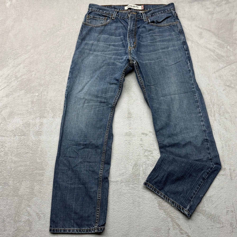 Vintage Levi's 505 Regular Fit Jeans Men 34x30 Blue Straight Dark Wash Denim Y2K